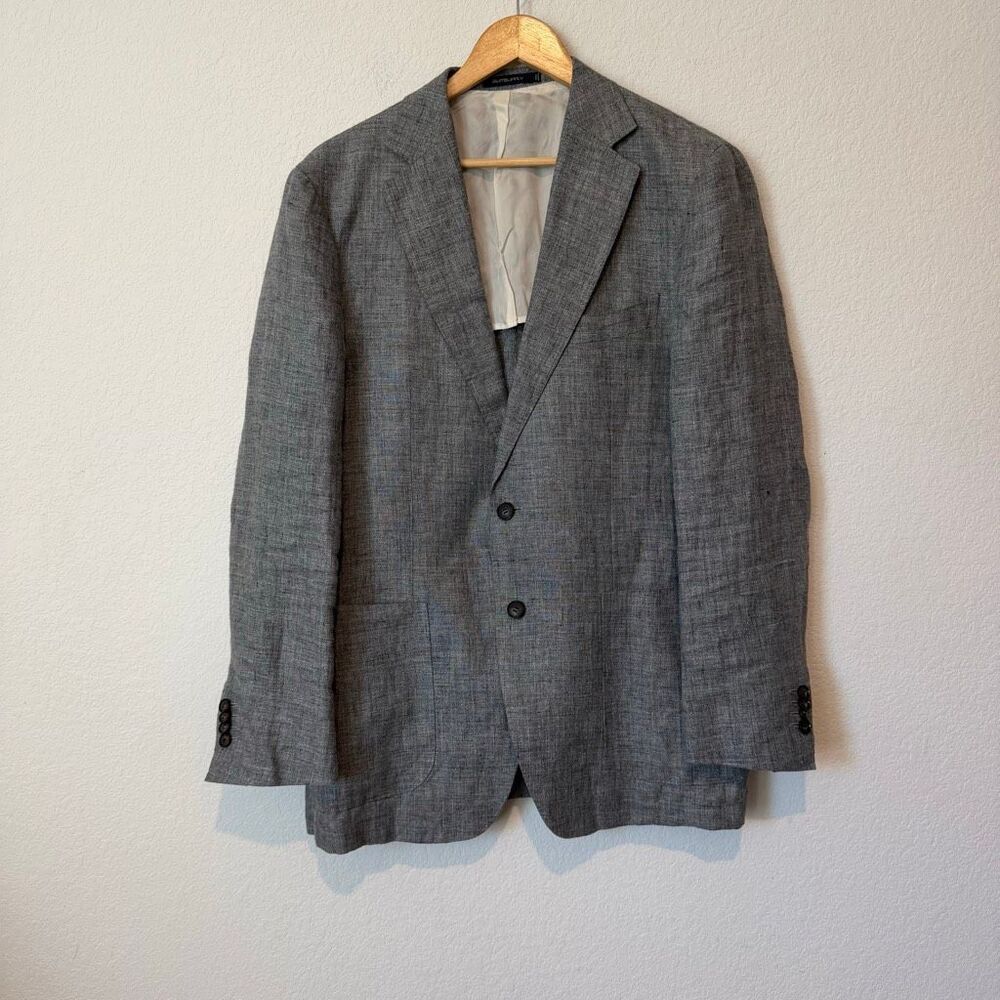 Suit Supply Gray Pure Linen Halvana Patch Tailored Fit Suit Jacket Men's Size 52